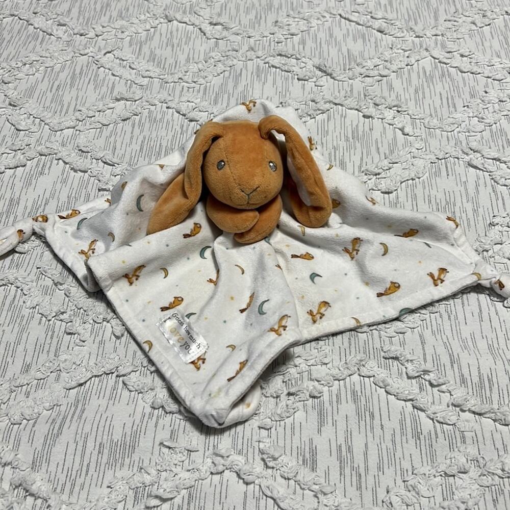 Bunny Baby Security Blanket Cuddle Toy Lovey Plush Soothing Floppy Ears